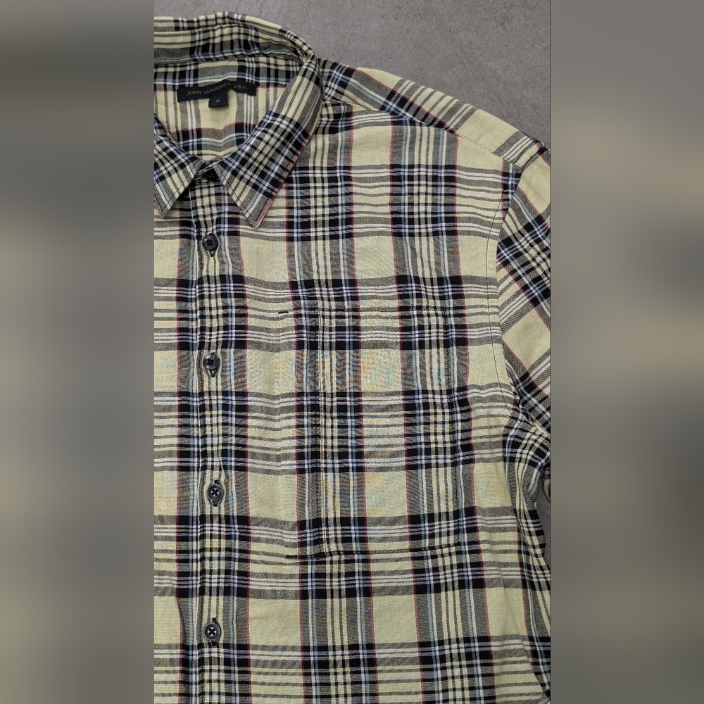 John Varvatos Casual Button-Down Shirt With Lightning Bolts And Skull Graphic, M